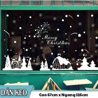 Decal trang trí tường Noel - Thành Phố nhỏ phủ tuyết 02