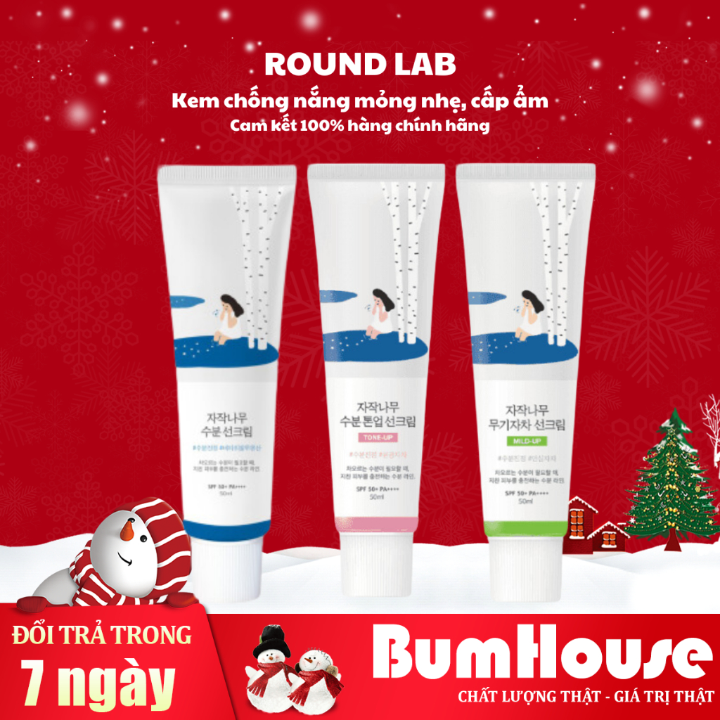 Kem chống nắng roundlab Round lab Birch Juice Moisturizing Sun Cream / Tone up / Mild-Up 50ml