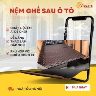 Nệm xe hơi nằm ngủ gấp gọn bằng da cao cấp, đệm ô tô ghế sau cho xe 4 5 7 chỗ và bán tải dài 1m2 không cần bơm