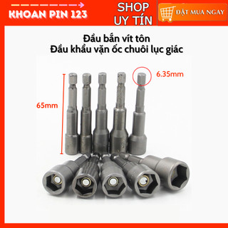 Bộ đầu khẩu vặn ốc chuôi lục giác 6.35mm đường kính 6-15mm