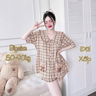 (Bigsize 50-110kg) Bộ ngủ Lụa Bigsize phối cao cấp - đơn giản, sang trọng, fashion