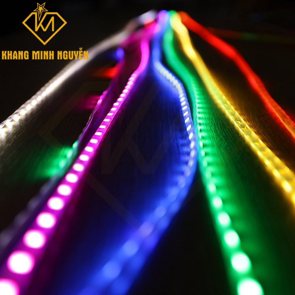 [Dây 1 Mét - 12V] Đèn Led Dây 2835 120 Bóng/Mét, Chống Nước, Màu Đỏ, Hồng, Vàng, X.lá, X.dương, Trắng, Chớp Đuổi 7 Màu.