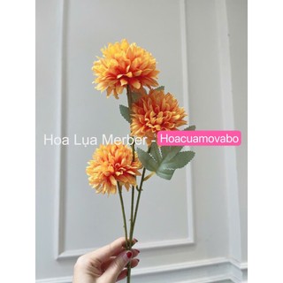 Cành Hoa Giả PingPong 3 Bông Cao Cấp 56cm - Trang Trí Decor Nhà Cửa - Hoa Lụa Hoa Giả Mơ Bơ