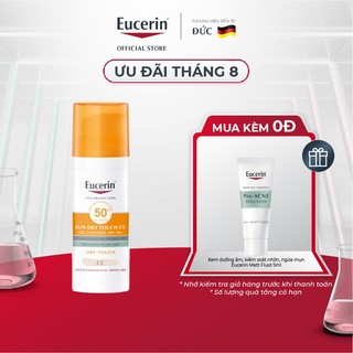 Kem chống nắng kiềm dầu, có màu Eucerin Sun Dry Touch CC Oil Control SPF50+ 50ml