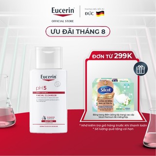 Sữa rửa mặt dịu nhẹ cho da nhạy cảm eucerin ph5 sensitive skin facial cleanser 100ml