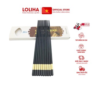 ⛔FREESHIPXTRA⛔ Hộp 10 đôi đũa hợp kim mạ vàng (LOẠI MẠ VÀNG)