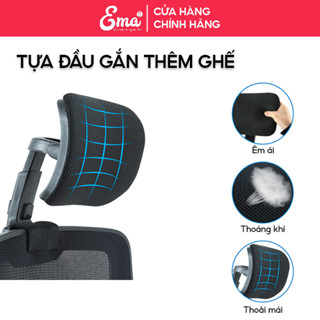 Tựa đầu ghế văn phòng Ema phù hợp cho các loại ghế xoay dễ dàng điều chỉnh độ cao độ nghiêng chất liệu nhựa bền đẹp