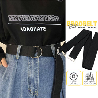 Thắt lưng vải canvas nam nữ BROO dây nịt lưng dù vải bố mặt chữ D unisex nhiều màu