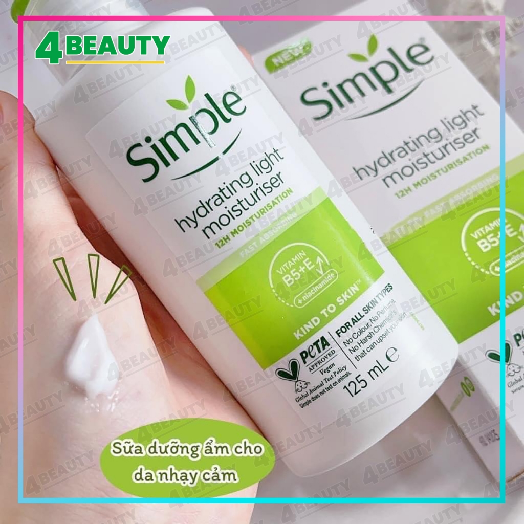 Kem Dưỡng Simple Cấp Ẩm Dành Cho Mọi Loại Da 125ml - Simple Kind To Skin Hydrating Light Moisturiser - 4beauty | BigBuy360 - bigbuy360.vn