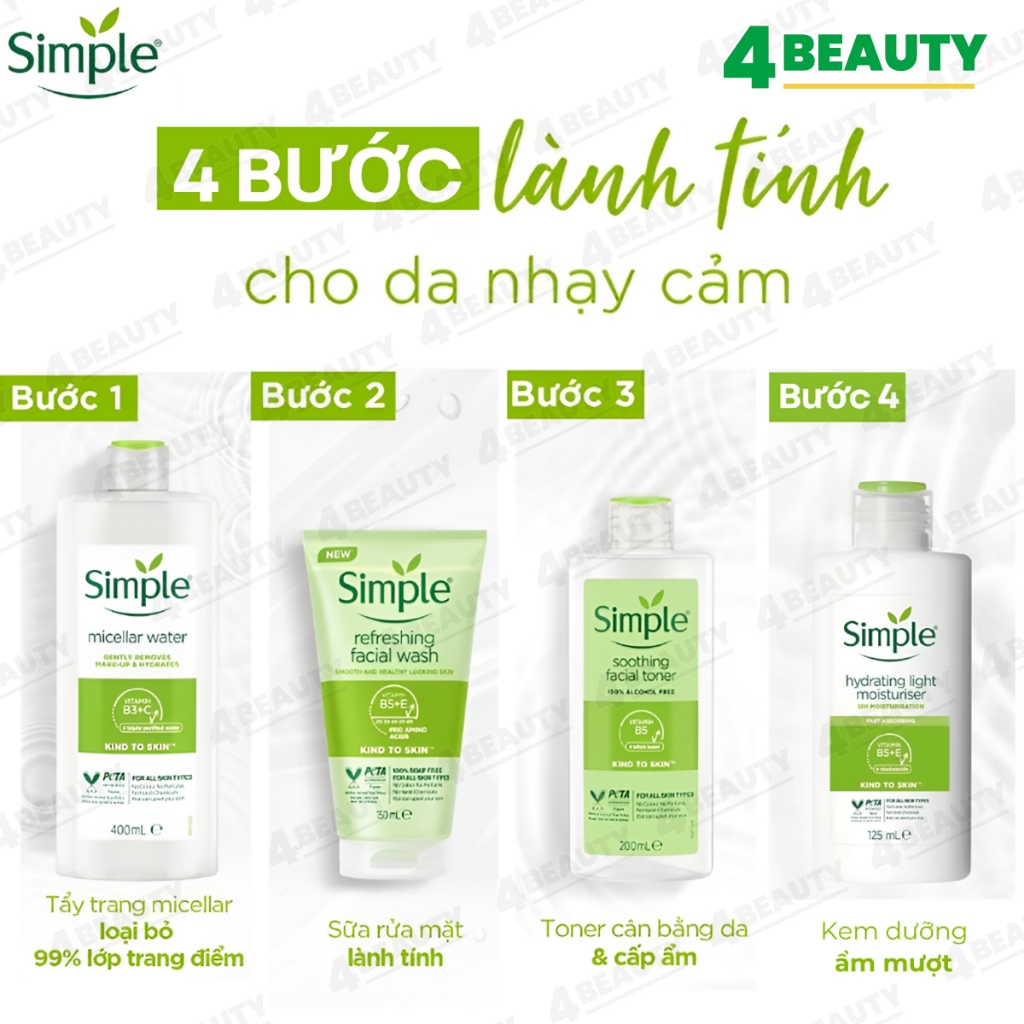Kem Dưỡng Simple Cấp Ẩm Dành Cho Mọi Loại Da 125ml - Simple Kind To Skin Hydrating Light Moisturiser - 4beauty | BigBuy360 - bigbuy360.vn