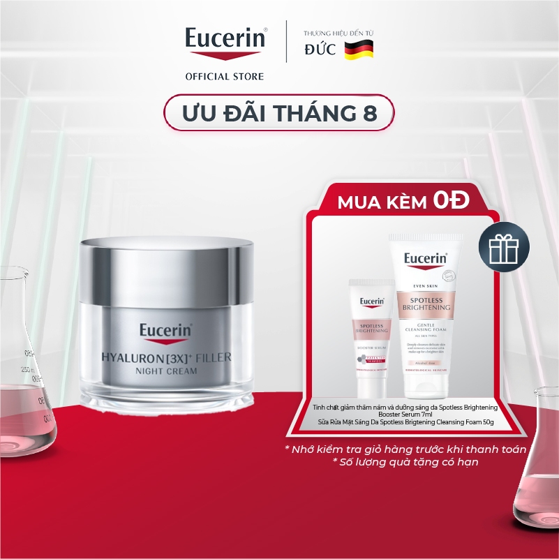 Kem Dưỡng Đêm Giảm Nếp Nhăn Eucerin Hyaluron3X Filler Night Cream 50Ml