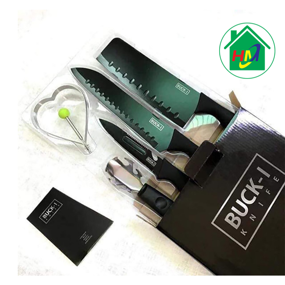 Bộ Dao Đen 5 Món Cao Cấp BUCK-I