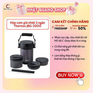 Hộp cơm giữ nhiệt 3 ngăn thermos jbg-2000/ jbg-1801 nội địa nhật