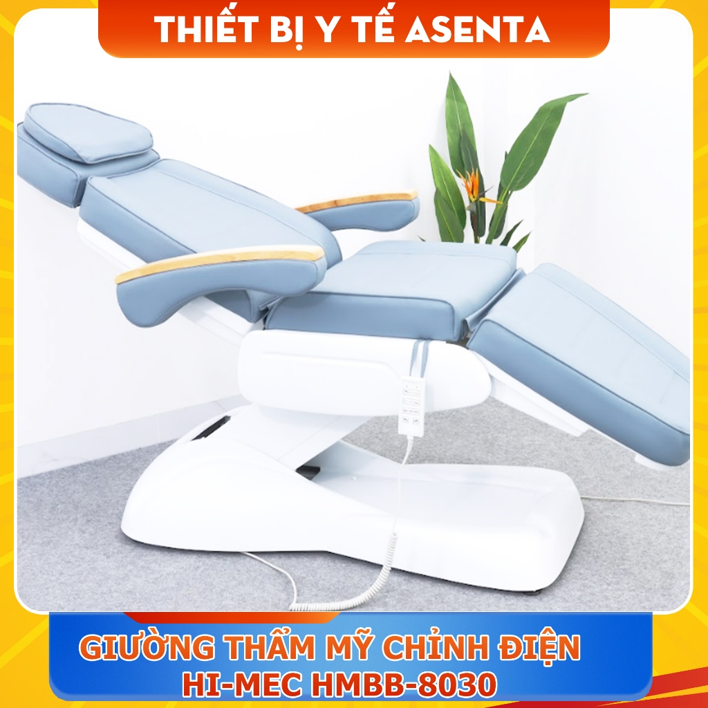 Giường tiêm Filler chỉnh điện 4 động cơ tay gỗ 180x80x75cm, Ghế điện thẩm mỹ HMBB-C830