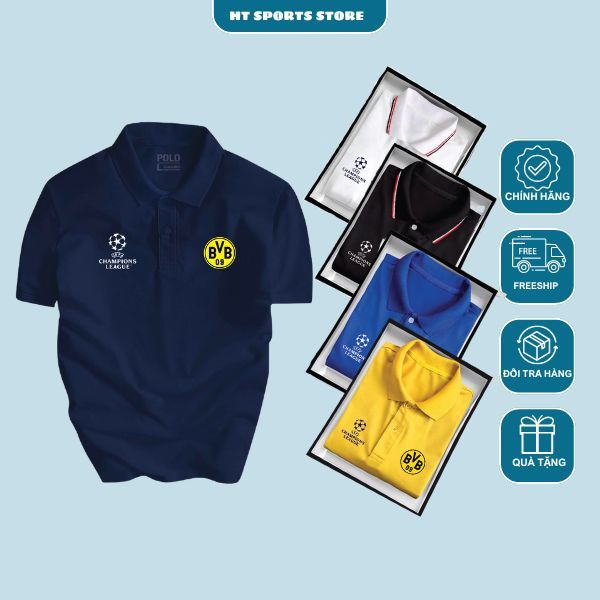 Áo Polo CLB Dortmund, Áo thun thể thao có cổ cho nam sang trọng, quý phái -  HT Sports Store
