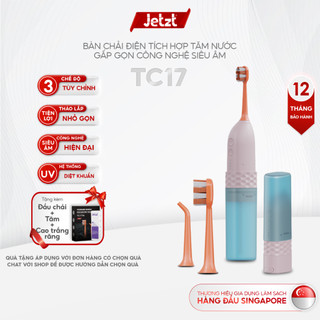 Bàn chải điện tăm nước 2in1 JETZT TC17 gấp gọn vệ sinh chăm sóc răng miệng