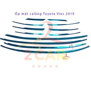 Ốp trang trí mặt ca lăng xe TOYOTA VIOS 2019- 2020-2021-2022-2023-2024, ốp mặt calang, ca lang dưới xe Vios, inox cao cấ