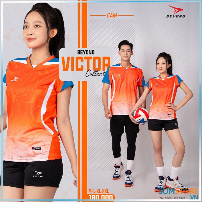 Bộ Đồ Bóng Chuyền Beyono Victory Màu Cam (Form Nam Nữ Riêng)
