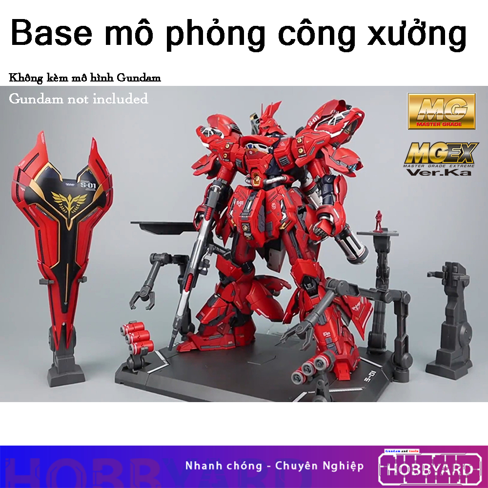 Phụ kiện mô hình - Base mô phỏng xưởng Gundam MG 1/100 Sazabi (không kèm mô hình gundam)
