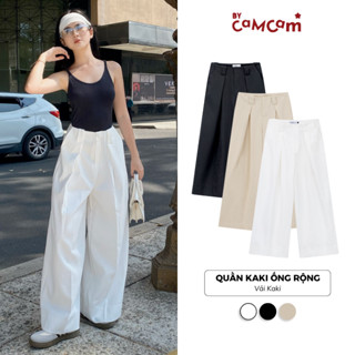 Quần Kaki Ống Rộng Bycamcam Basic Cạp Trễ Phong Cách Châu Âu QTD037