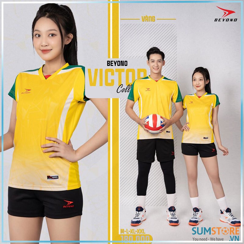 Bộ Đồ Bóng Chuyền Beyono Victory Màu Vàng ( Form Nam Nữ Riêng)