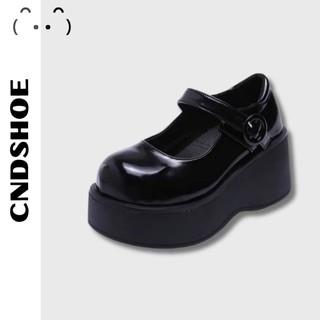 (FREESHIP-SHIP HỎA TỐC) Giày Lolita Đế Độn 7CM Muffin Nhật Bản Màu Đen Cao Cấp