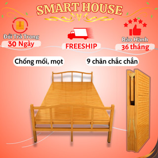(FREESHIP) Giường Gỗ Gấp Gọn Và Giường Tre Gấp Gọn Tiện Nghi 100% Tre Thiên Nhiên Chịu Tải Tới 700kg