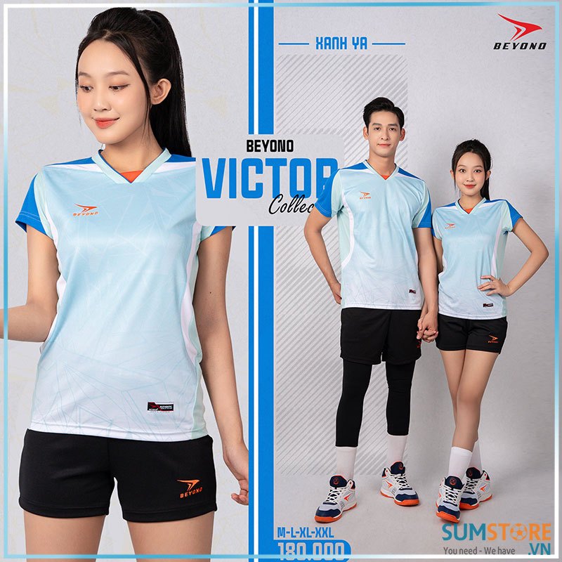 Bộ Đồ Bóng Chuyền Beyono Victory Màu Xanh Ya (Form Nam Nữ Riêng)