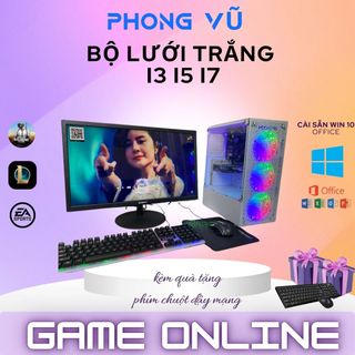 Bộ Máy Tính Case PC Trắng Màn 20",22",24" Inch, Core i5, i7 Ram 8-16Gb, SSD 256Gb Chơi Game Mượt Mà-Tặng Kèm Phím Chuột