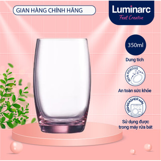 Bộ 6 cốc thủy tinh Luminarc Salto màu hồng 350ml J5385 | Hàng chính hãng