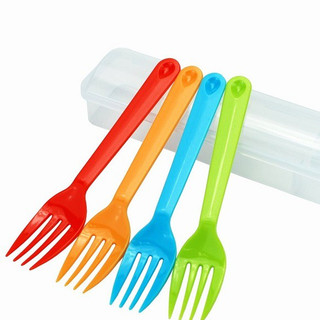 Set 4 dĩa nhựa màu sắc kèm hộp inomata Hàng Nhật Nội Địa