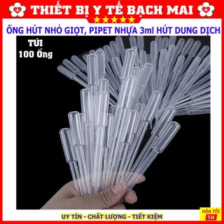 [túi 100 cái] Ống Hút Nhỏ Giọt - Ống Hút Sữa - Pipet Nhựa 3ml