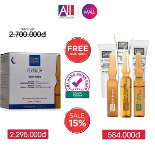 Tinh chất lão hóa và tái tạo da ban đêm MartiDerm platinum night renew ampoule TẶNG tinh chất MartiDerm (Nhập khẩu)