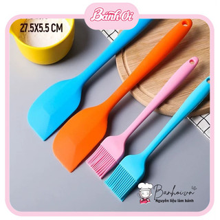 Dụng Cụ Silicon Làm Bánh - Cọ (Chổi) Quét Phết Bơ Dầu, Gia Vị - Phới Spatula Trộn Bột, Vét Bột,
