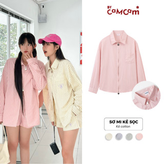Áo Sơ Mi Bycamcam Basic Nhiều Màu Dáng Rộng Họa Tiết Kẻ Sọc Thời Trang Đường Phố