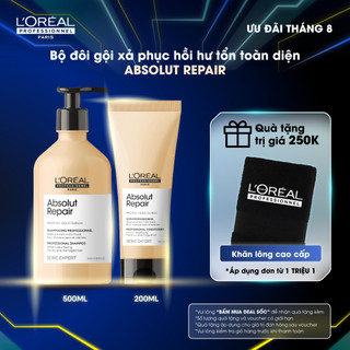 Combo Dầu Gội 500ml & Dầu Xả 200ml phục hồi hư tổn toàn diện Serie Expert Absolut Repair Gold