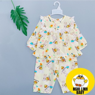 Đồ tole bé gái tay dài quần dài, đồ ngủ mặc nhà mềm, mịn và thoáng mát có size từ 8-38kg - Nghi Linh Baby