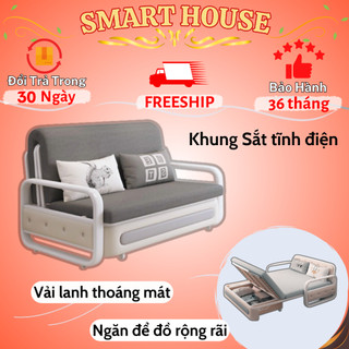 (FREESHIP) Giường Sopha Gấp Gọn, Giường Ngủ Sofa, Sofa Giường Phòng Khách Kéo Ra Chỉnh Chế Độ Nằm