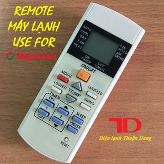 Remote điều khiển điều hòa dành cho máy lạnh NAGAKAWA, Điện Lạnh Thuận Dung