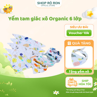 Yếm xô Organic 6 lớp - Yếm xô tam giác cho bé - Shop Rô Ron
