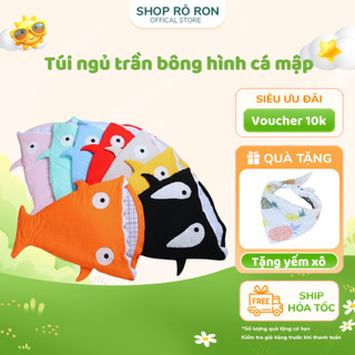 Túi ngủ hình cá mập - Túi ngủ trần bông cho bé - Shop Rô Ron