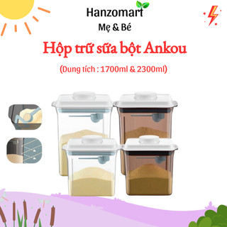 Hộp đựng sữa bột Ankou hộp trữ sữa chống ấm, hút chân không, hàng chính hãng