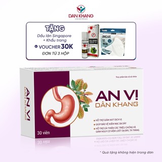 Viên uống An Vị Dân Khang hỗ trợ giảm axit dịch vị, bảo vệ niêm mạc dạ dày tá tràng hộp 30 viên