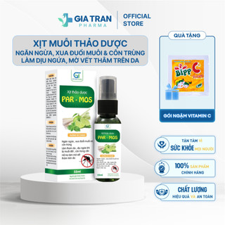 Xịt chống muỗi  thảo dược Par Mos - An toàn cho bé xua đuổi muỗi và côn trùng hương xả chanh (Chai 55ml)