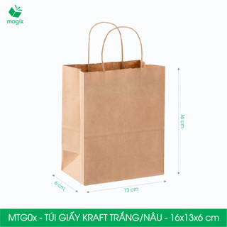 MTG0 MTG0T - 16x13x6cm - Combo 50 túi giấy Kraft Nhật cao cấp