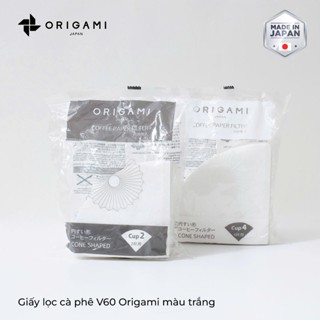 [ORIGAMI JAPAN] Giấy lọc cà phê 100 tờ V60 ORIGAMI màu trắng