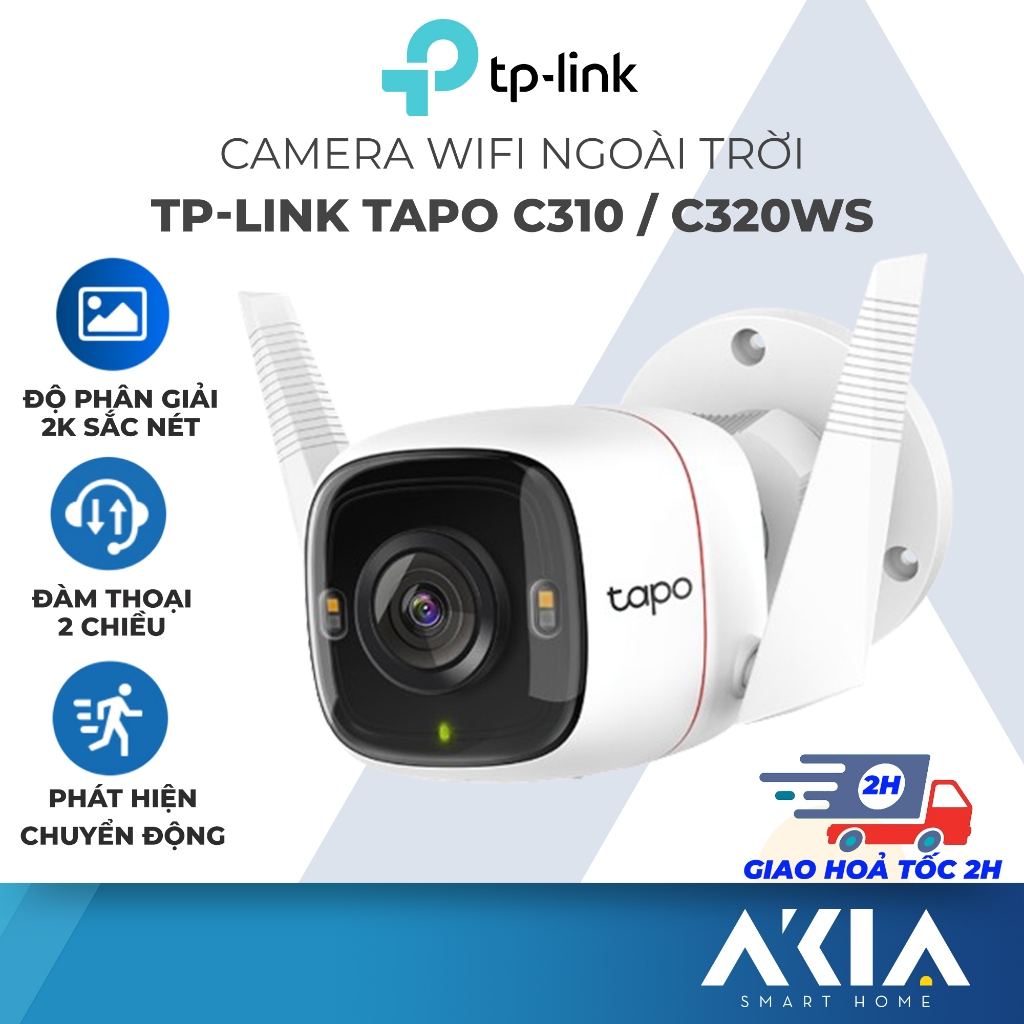 Camera TP-Link Tapo C310/ C320WS, độ phân giải 2K, phát hiện chuyển động, đàm thoại 2 chiều