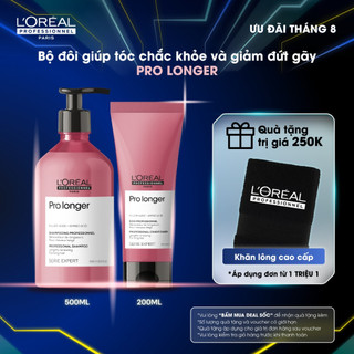 Combo dầu gội 300ml/500ml và kem dưỡng 150ml L'Oréal Professionnel Serie Expert Pro Longer