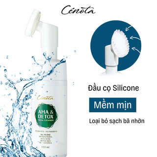 Sữa rửa mặt có đầu silicon tạo bọt ngừa mụn Cenota AHA & Detox, sữa rửa mặt kiềm dầu, Srm không chứa Sulfate & Paraben