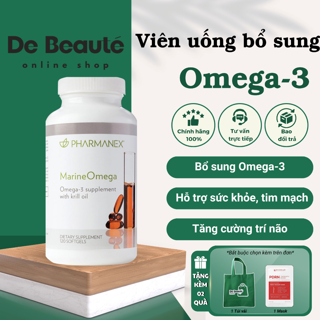 [HÀNG CÔNG TY] Viên Uống Omega Dầu Cá Hỗ Trợ Sức Khỏe, Tim Mạch, Đẹp Da Pharmanex Marine Omega Nuskin 120 viên
